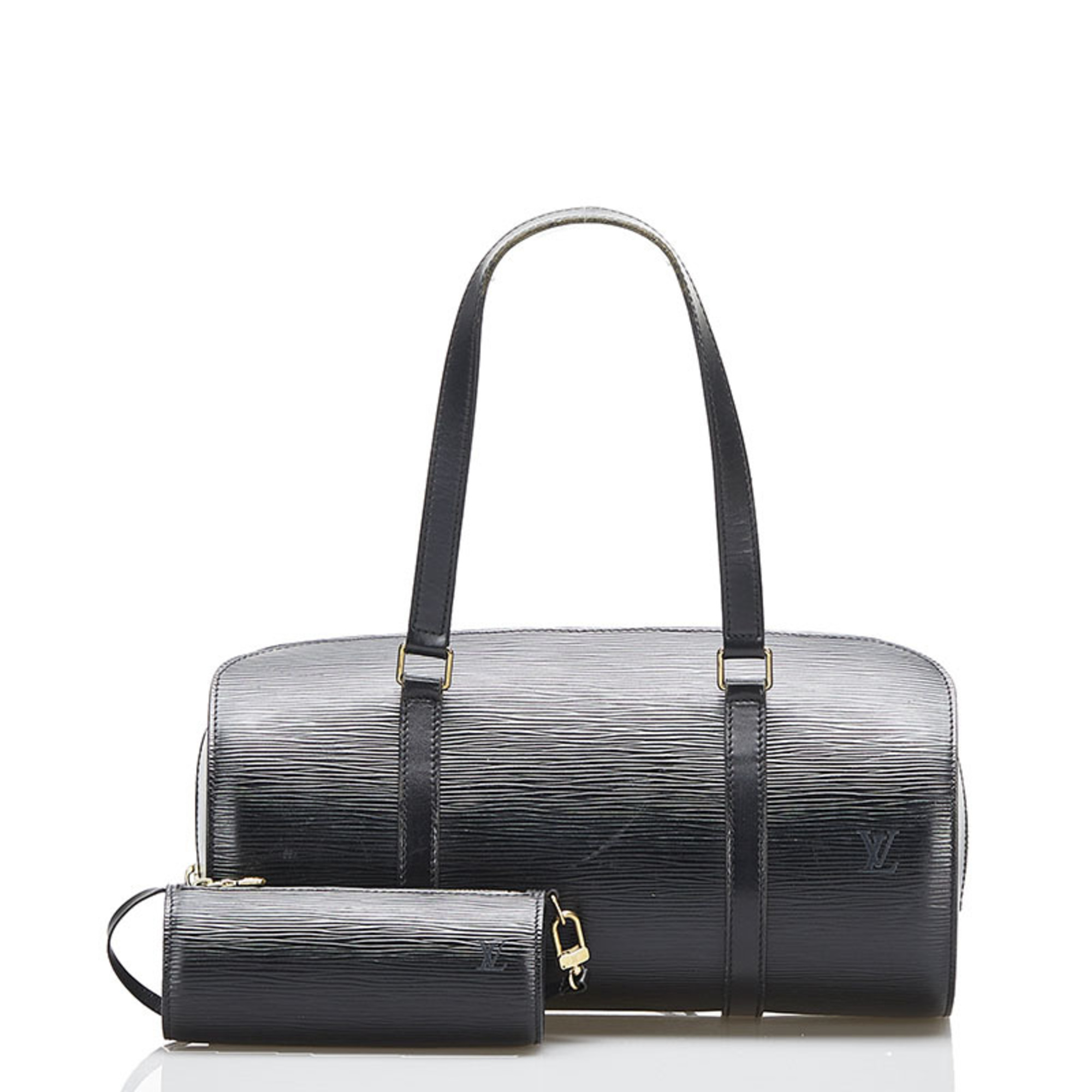 Louis Vuitton Epi Soufflot Handbag M52222 Noir Black Leather Ladies